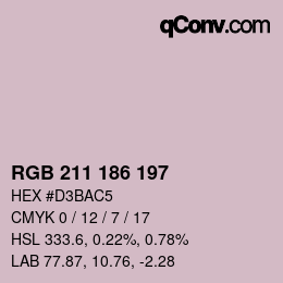 Color code: RGB 211 186 197 | qconv.com