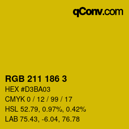 カラーコード: RGB 211 186 3 | qconv.com