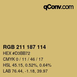 カラーコード: RGB 211 187 114 | qconv.com