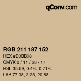 Color code: RGB 211 187 152 | qconv.com