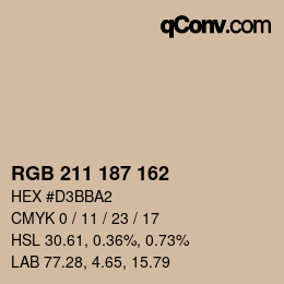 Color code: RGB 211 187 162 | qconv.com