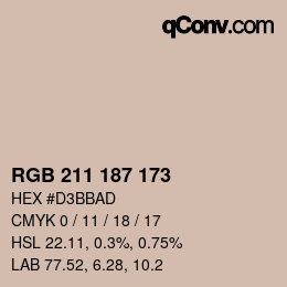 Code couleur: RGB 211 187 173 | qconv.com