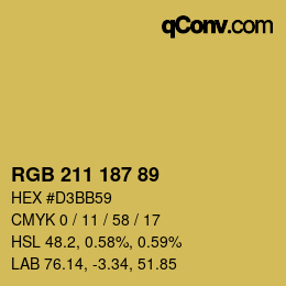 Código de color: RGB 211 187 89 | qconv.com