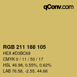 Color code: RGB 211 188 105 | qconv.com