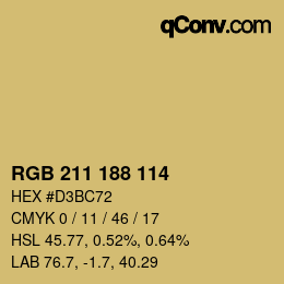 Color code: RGB 211 188 114 | qconv.com