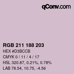 Código de color: RGB 211 188 203 | qconv.com