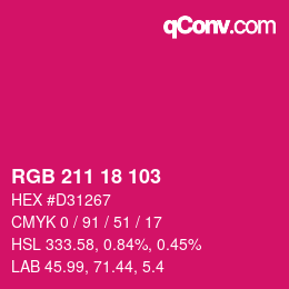 Color code: RGB 211 18 103 | qconv.com