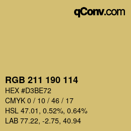 Color code: RGB 211 190 114 | qconv.com