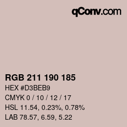 Color code: RGB 211 190 185 | qconv.com