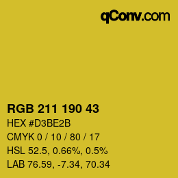 Color code: RGB 211 190 43 | qconv.com