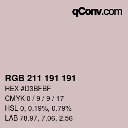 Color code: RGB 211 191 191 | qconv.com