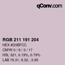 カラーコード: RGB 211 191 204 | qconv.com
