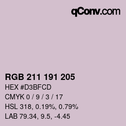 カラーコード: RGB 211 191 205 | qconv.com