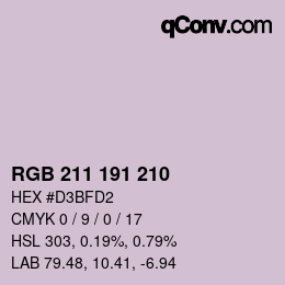 カラーコード: RGB 211 191 210 | qconv.com