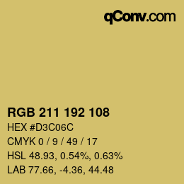 Color code: RGB 211 192 108 | qconv.com