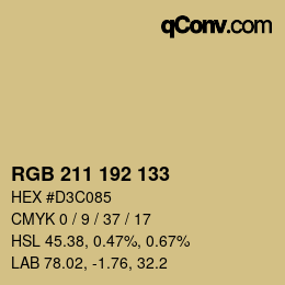 カラーコード: RGB 211 192 133 | qconv.com