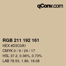 Color code: RGB 211 192 161 | qconv.com