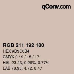 Color code: RGB 211 192 180 | qconv.com