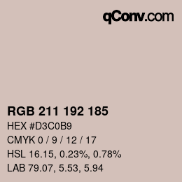 カラーコード: RGB 211 192 185 | qconv.com