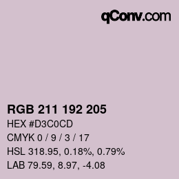 カラーコード: RGB 211 192 205 | qconv.com