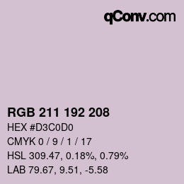 カラーコード: RGB 211 192 208 | qconv.com
