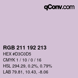 Color code: RGB 211 192 213 | qconv.com
