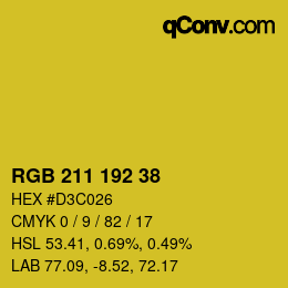 Color code: RGB 211 192 38 | qconv.com