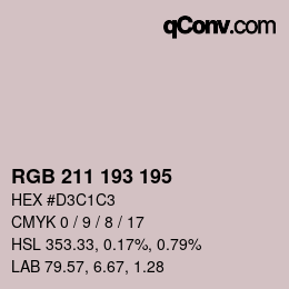 Color code: RGB 211 193 195 | qconv.com