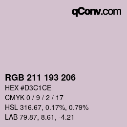 Color code: RGB 211 193 206 | qconv.com