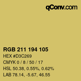 カラーコード: RGB 211 194 105 | qconv.com
