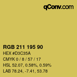 Farbcode: RGB 211 195 90 | qconv.com