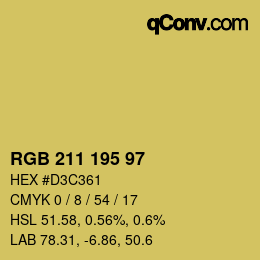 Color code: RGB 211 195 97 | qconv.com