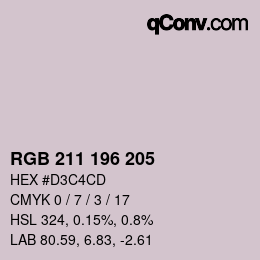 カラーコード: RGB 211 196 205 | qconv.com