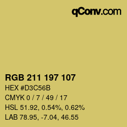 Color code: RGB 211 197 107 | qconv.com