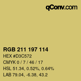 Color code: RGB 211 197 114 | qconv.com