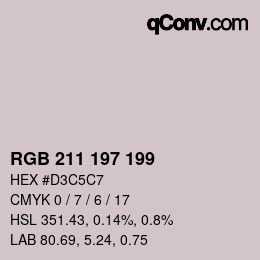 Color code: RGB 211 197 199 | qconv.com