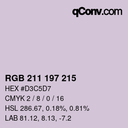 カラーコード: RGB 211 197 215 | qconv.com