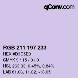 Código de color: RGB 211 197 233 | qconv.com