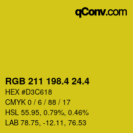 カラーコード: RGB 211 198.4 24.4 | qconv.com
