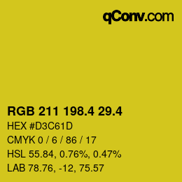 カラーコード: RGB 211 198.4 29.4 | qconv.com
