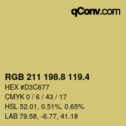 カラーコード: RGB 211 198.8 119.4 | qconv.com