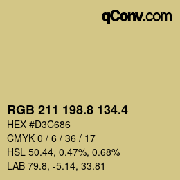 カラーコード: RGB 211 198.8 134.4 | qconv.com