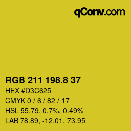 カラーコード: RGB 211 198.8 37 | qconv.com