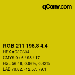 カラーコード: RGB 211 198.8 4.4 | qconv.com