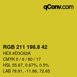 カラーコード: RGB 211 198.8 42 | qconv.com