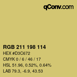 カラーコード: RGB 211 198 114 | qconv.com