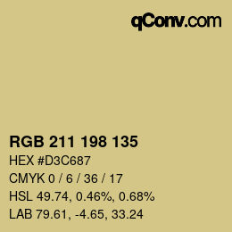 Color code: RGB 211 198 135 | qconv.com