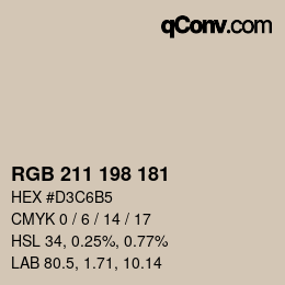 Color code: RGB 211 198 181 | qconv.com