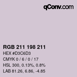 Código de color: RGB 211 198 211 | qconv.com