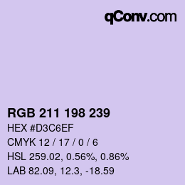 カラーコード: RGB 211 198 239 | qconv.com